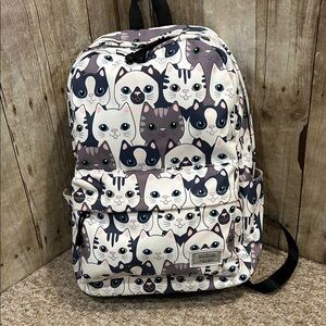Joymoze Cat/Kitty Face Print laptop Backpack Great Condition